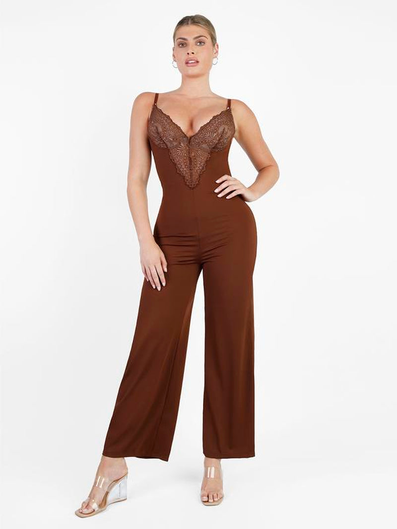 Popilush Built-In Shapewear Lace Dress or Lace Wide-Leg Jumpsuit