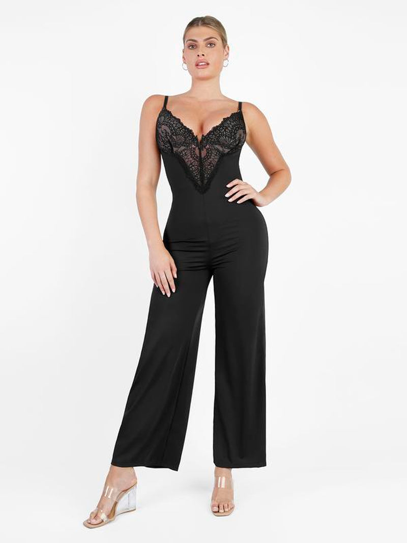 Popilush Built-In Shapewear Lace Dress or Lace Wide-Leg Jumpsuit
