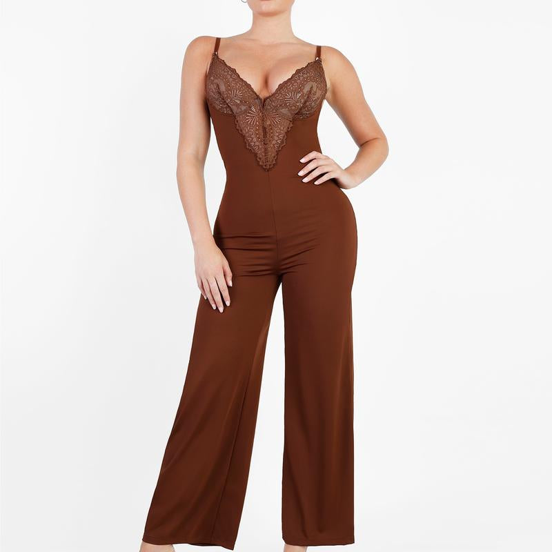 Popilush Built-In Shapewear Lace Dress or Lace Wide-Leg Jumpsuit