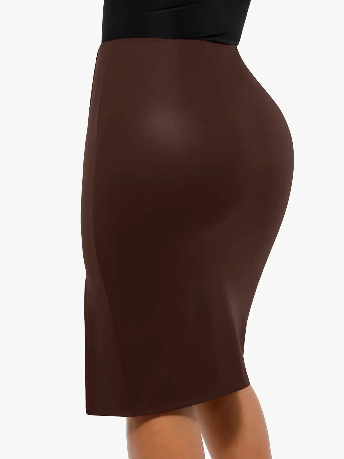 Shapewear Lace Deep-V Neck Bodysuits or Faux Leather Skirts